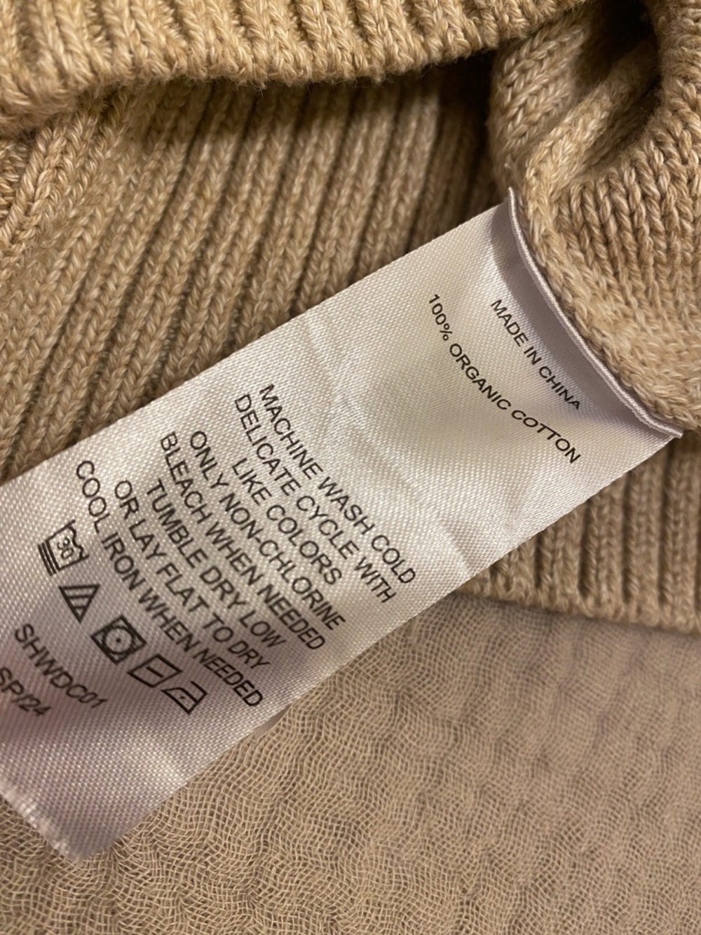 Quince Taupe Button-Front Crew Orhanic cotton Cropped Cardigan. Size M - Picture 5 of 11